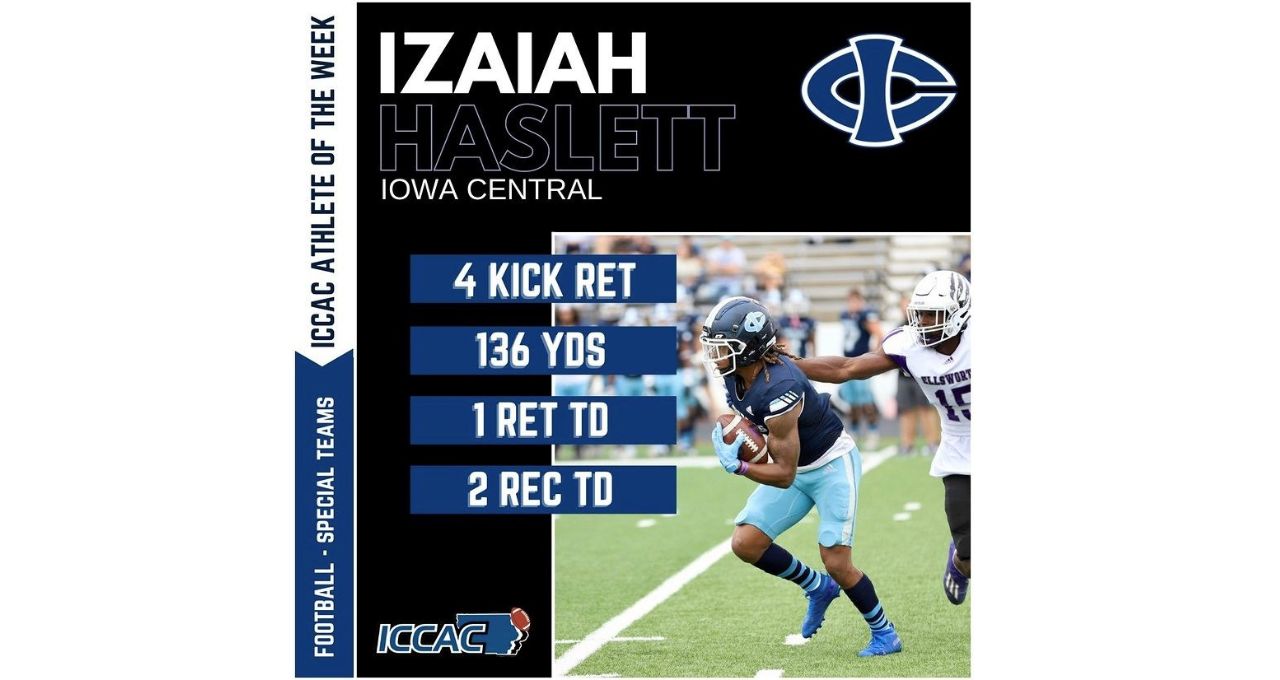 Haslett named ICCAC Athlete of the Week