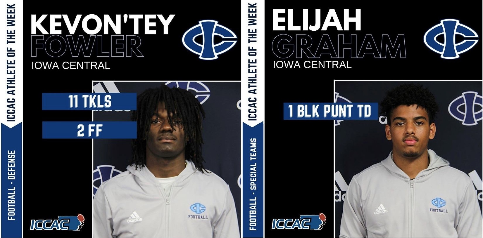 Fowler and Graham named ICCAC Athletes of the Week