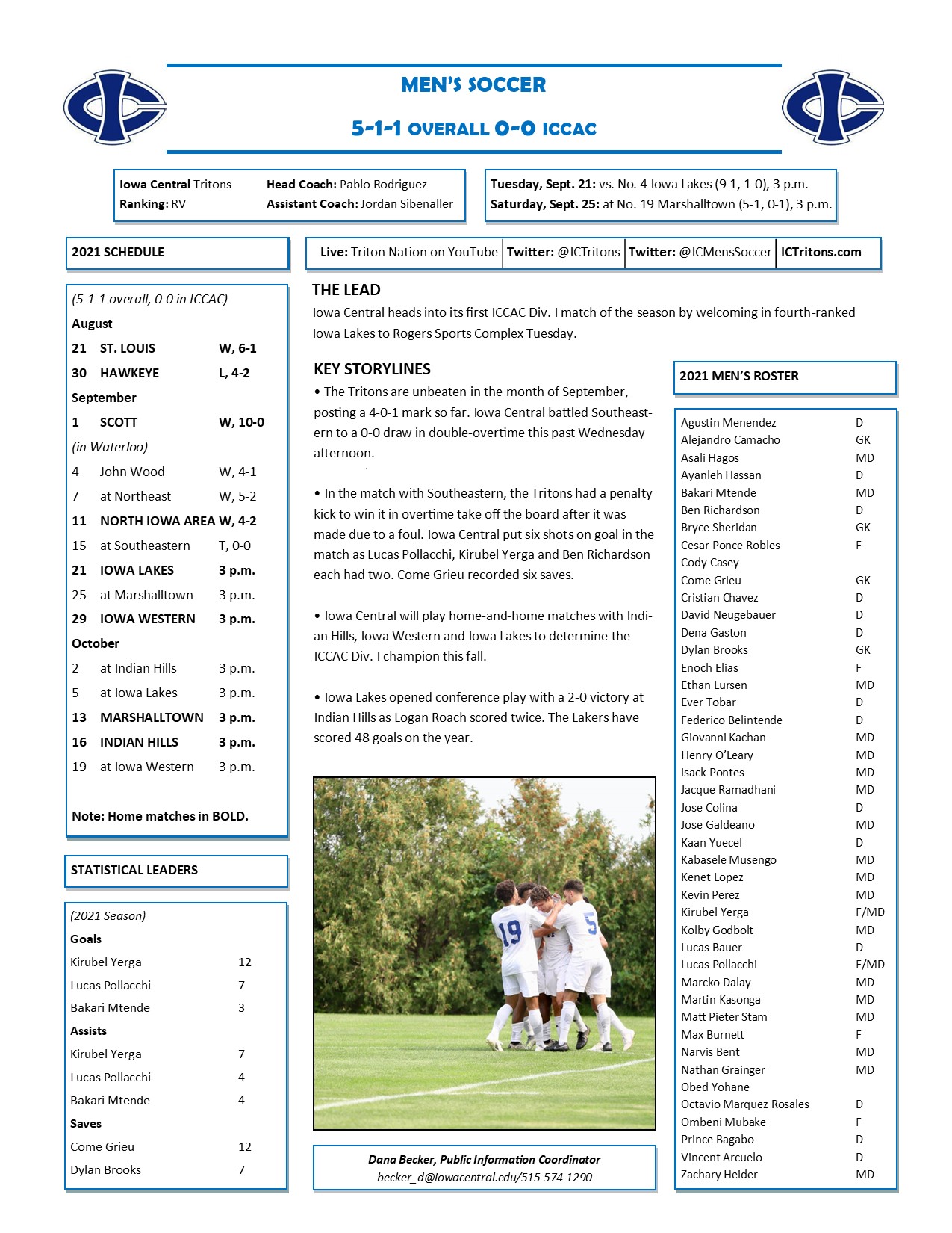 Triton Gameday vs. Iowa Lakes