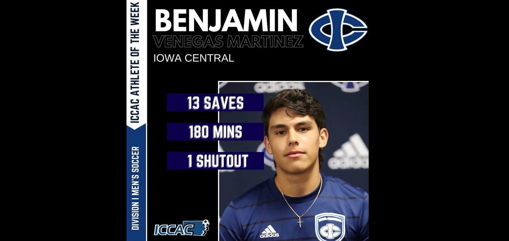 Benjamin Venegas Martinez named ICCAC Athlete of the Week