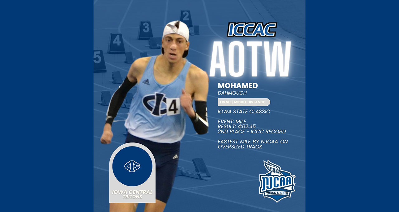 Dahmouch Earns ICCAC Athlete of the Week Honors for Third Time