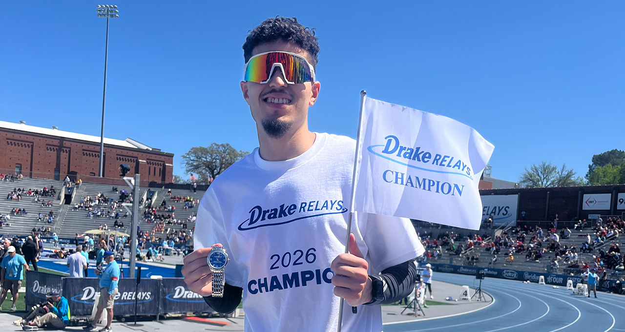 Male Track Athlete Celebrating Championship