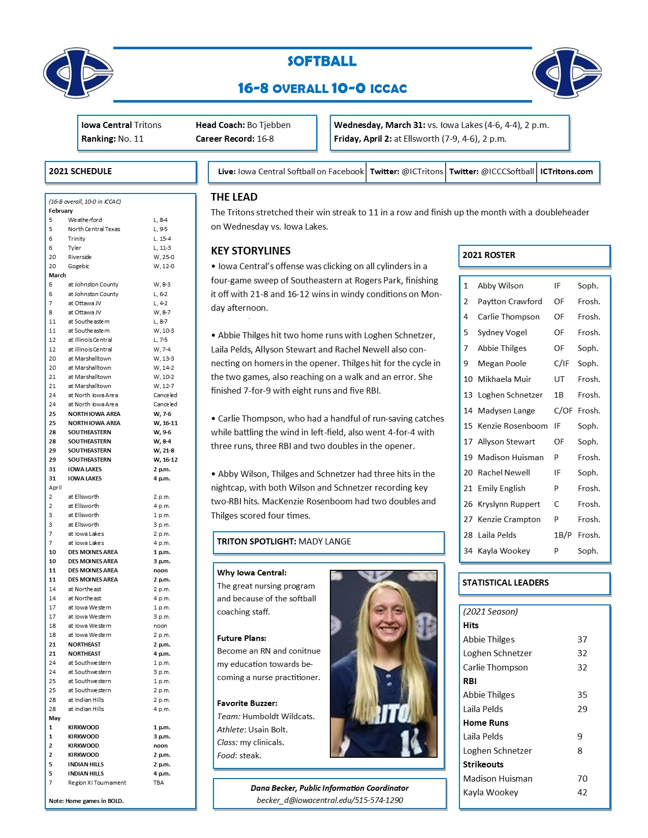 Triton Gameday vs. Iowa Lakes