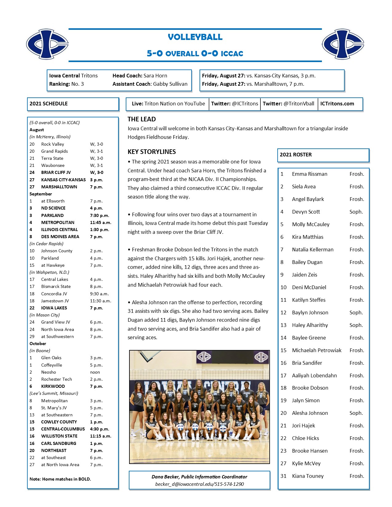 Triton Gameday vs. Kansas City-Kansas, Marshalltown